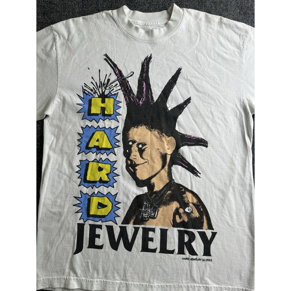 Mens 2022 Hard Jewelry 5 Year Anniversary T-Shirt White, Size M - Picture 2 of 4